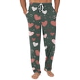 thumbnail image 1 of Fgvctg Valentine's Day Pajamas for Men Stretch Wide Leg Sleepwear Pajamas Pant Comfy Love Heart Print High Waisted Pj Spring Fall Drawstring Lounge Pants with Pockets Dark Gray S, 1 of 5