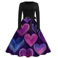 thumbnail image 1 of Fgvctg Valentine's Day Spring Dresses for Women 2026 Elegant Crewneck Vintage Cocktail Dresses Love Heart Graphic Soft 50's Dress Date-Night Long Sleeve A-Line Dressy Outfit Pink S, 1 of 4