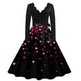 thumbnail image 1 of Fgvctg Valentine's Day Spring Dresses for Women 2026 Vintage Cocktail 1950s Dresses Cute Heart Print V Neck Dress Sweet Date Night Romantic Long Sleeve Clothes Pretty Outfit Pink 4XL, 1 of 4