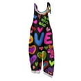 thumbnail image 1 of Fgvctg Valentine's Day Women's Overalls Wide Leg Pant Date Night Spaghetti Straps Adjustable Love Heart Graphic Jumpsuit Sleeveless Bib Overalls Sprimg Rompers Clothes With Pockets Saffron L, 1 of 4