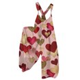 thumbnail image 1 of Fgvctg Valentine's Day Women's Overalls Wide Leg Pant Festival Overalls Love Heart Print Sleeveless Spaghetti Straps Jumpsuit Romper Bib Overalls Loose Sprimg Pant With Pockets Vermilion 2XL, 1 of 4
