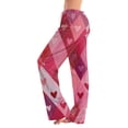 thumbnail image 1 of Fgvctg Valentine's Day Women's Pajamas Loose Wide Leg Sleepwear Pajamas Pant Casual Heart Graphic High Waisted Pjs Spring Drawstring Lounge Pants with Pockets Light pink 2XL, 1 of 5