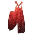 thumbnail image 1 of Fgvctg Valentine's Day Women's Wide Leg Pant Date Night Spaghetti Straps Romantic Love Heart Print Jumpsuits Sleeveless Bib Overalls Sprimg Rompers Clothing With Pockets Vermilion 3XL, 1 of 4