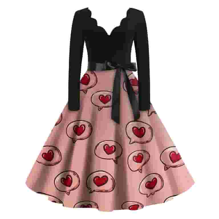 Fgvctg Valentine's Day Womens Dresses Vintage Cocktail 50s Tea Dress Love Heart Graphic V Neck Dresses Classy Date-Night Elegant Long Sleeve Clothing Casual Outfit Pink 3XL - Walmart.com Fgvctg Valentine's Day Womens Dresses Vintage Cocktail 50s Tea Dress Love Heart Graphic V Neck Dresses Classy Date-Night Elegant Long Sleeve Clothing Casual Outfit Pink 3XL - Walmart.com