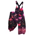 thumbnail image 1 of Fgvctg Valentine's Day Womens Jumpsuit Wide Leg Pant Date Night Spaghetti Straps Cute Love Heart Print Jumpsuit Sleeveless Bib Overalls Sprimg Rompers Clothing With Pockets Purple Pink L, 1 of 4