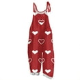 thumbnail image 1 of Fgvctg Valentine's Day Womens Jumpsuit Wide Leg Pant Romantic Overalls Love Heart Print Sleeveless Date Night Spaghetti Straps Jumpsuit Romper Bib Overalls Plus Size Sprimg Pant With Pockets Red S, 1 of 3
