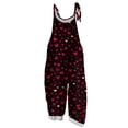 thumbnail image 1 of Fgvctg Valentine's Day Womens Overalls Wide Leg Pant Date Night Spaghetti Straps Dressy Love Heart Graphic Jumpsuit Sleeveless Bib Overalls Sprimg Romper Clothes With Pockets Wine L, 1 of 4