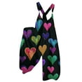 thumbnail image 1 of Fgvctg Valentine's Day Womens Overalls Wide Leg Pant Fashion Love Heart Print Overalls Sleeveless Romper Spaghetti Straps Jumpsuits Oversized Bib Overalls Sprimg Clothes With Pockets Ginger S, 1 of 4