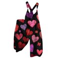 thumbnail image 1 of Fgvctg Valentine's Day Womens Overalls Wide Leg Pant Romantic Love Heart Print Overalls Sleeveless Rompers Spaghetti Straps Jumpsuits Plus Size Bib Overalls Sprimg Clothing With Pockets Red 3XL, 1 of 4