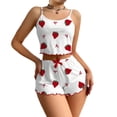 thumbnail image 1 of Fgvctg Women's Valentine's Day Pajama Sets Cute Love Heart Print Romantic Cami Pajama Sleeveless Two Piece Pj Women Loungewear Sets Sleepwear Pjs Date Night Lounge Set With Shorts Vermilion S, 1 of 5