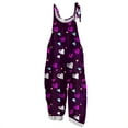 thumbnail image 1 of Fgvctg Valentine's Day Womens Wide Leg Pant Date Night Spaghetti Straps Holiday Love Heart Graphic Jumpsuits Sleeveless Bib Overalls Sprimg Rompers Clothing With Pockets Purple XL, 1 of 3