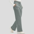 thumbnail image 1 of Fgvctg Wide Leg Sweatpants for Women Baggy Lounge Pant Fall Warm Outfit High Waisted Drawstring Joggerss Clothes Gray M, 1 of 7