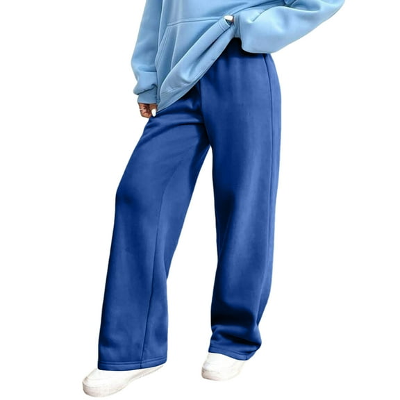 Fgvctg Women Sweatpants High Waisted Wide Leg Baggy Lounge Pant Fall Cute Outfits 2025 Drawstring Sweat Pant Joggers Clothing Royal Blue S