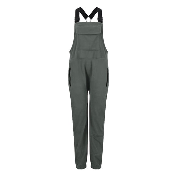 Fgvctg Women's Overalls Sleeveless Adjustable Straps Overalls Comfy Baggy Fuzzy Sherpa Bib Jumpsuits Rompers Fall Winter Pants With Pockets Gray XL