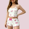 thumbnail image 1 of Fgvctg Women's Valentine's Day Pajama Sets Romantic Cute Love Heart Print Sleeveless Cami Pajama 2 Piece Womens Pj Loungewear Sets Pjs Sleepwear Date Night Tank Top And Shorts Hot Pink L, 1 of 4