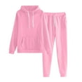 thumbnail image 1 of Fgvctg Womens 2 Piece Outfits Winter Lounge Hoodie Cozy Fleece Sweatsuits Comfy Jogger Sweatpants Oversized Sweatshirts Tracksuit with Pockets Pink 2XL, 1 of 6