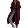thumbnail image 1 of Fgvctg Womens Cardigan Long Sweaters Long Sleeve Open Front Cable Knited Cardigan Sweater Soft Oversized Sweaters Coats with Pockets Wine M, 1 of 4