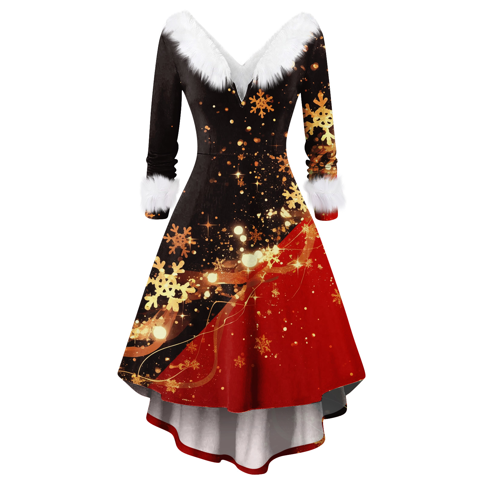misses christmas dresses Amazon.com: Womens Christmas Midi Dresses Long Sleeve Fur Trim Dresses Mrs  Santa Costume Fancy Cosplay Outfits Party Dress Red : Clothing, Shoes &  Jewelry