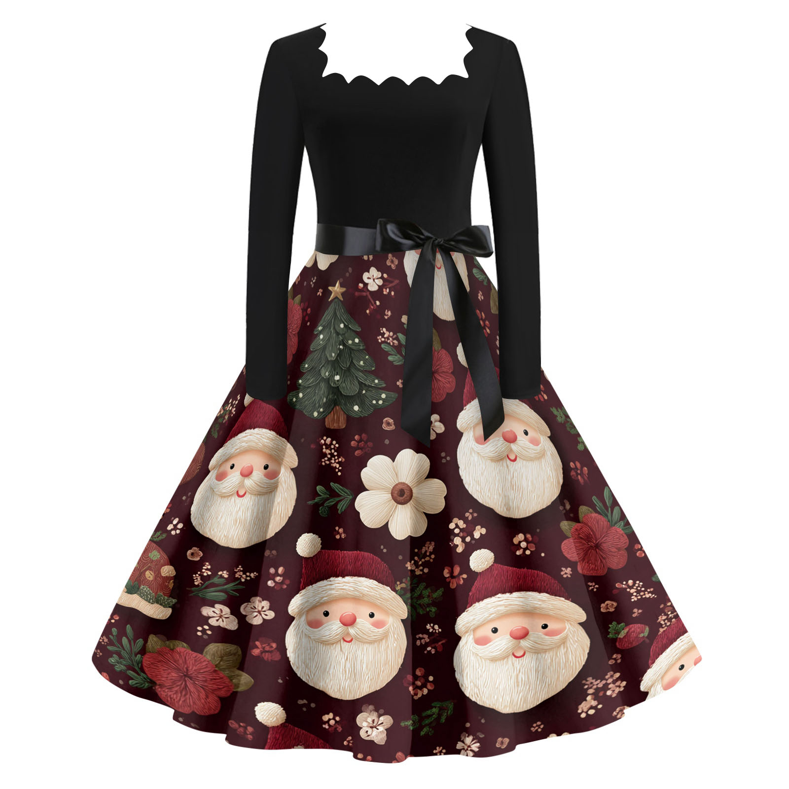 Fgvctg Womens Christmas Wedding Guest Dress Tree Snowflake Graphic Fgvctg Womens Christmas Wedding Guest Dress Tree Snowflake Graphic