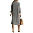 thumbnail image 1 of Fgvctg Womens Corduroy Dresses Button Down Long Sleeve Shirt Dresses Fashion Lightweight Lapel Tunic Dress Fall Winter Vintage Long Dress with Pockets Light Gray XL, 1 of 7