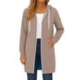thumbnail image 1 of Fgvctg Zip Up Hoodie Women Long Sleeve Long Tunic Sweatshirt Oversized Fleece Casual Winter Drawstring Jackets fashion clothing with Pockets Khaki M, 1 of 7