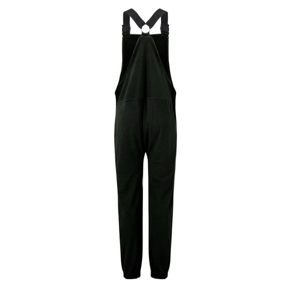 Fgvctg Womens Jumpsuit Sleeveless Adjustable Straps Overall Comfy Baggy Fuzzy Sherpa Bib Jumpsuits Romper Winter Pants With Pockets Black L