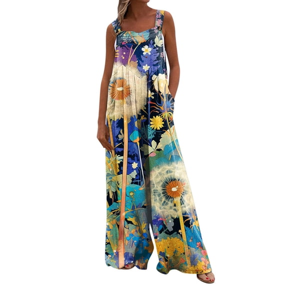 Fgvctg Womens Mardi Gras Jumpsuits Wide Leg Pant Carnival Party Spaghetti Straps Parade Mask Print Jumpsuit Sleeveless Bib Overalls Sprimg Rompers Clothing With Pockets Khaki M