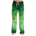thumbnail image 1 of Fgvctg Womens Pajama Pants St. Patrick's Day Comfy Sleepwear Wide Leg Pajama Shamrock Clover Graphic High Waisted Pjs Pants Plus Size Spring Drawstring Lounge Pants with Pockets Fluorescent Green S, 1 of 6