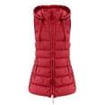 thumbnail image 1 of Fgvctg Womens Puffer Vest Sleeveless Quilted Warm Puffer Vest Zip Up Puffy Outerwear Long Coat Hood Lightweight Jacket Trendy Clothes with Pockets Red S, 1 of 5