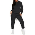 thumbnail image 1 of Fgvctg Womens Sweatsuits 2 Piece Set Fall Sweatsuits Travel Jogger Sweatpant Plus Size Fleece Tracksuits Oversized Sweatshirt Lounge Sets with Pockets Black S, 1 of 7