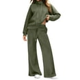 thumbnail image 1 of Fgvctg Womens Sweatsuits Set 2 Piece Fall Lounge Hoodie Cute Fleece Sweatsuit Comfy Jogger Sweatpant Oversized Sweatshirt Tracksuit with Pockets Army Green S, 1 of 5