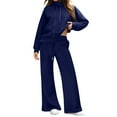 thumbnail image 1 of Fgvctg Womens Sweatsuits Set 2 Piece Winter Sweatsuits Trendy Jogger Sweatpants Plus Size Fleece Tracksuit Oversized Sweatshirt Lounge Sets with Pockets Navy 2XL, 1 of 5