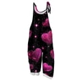 thumbnail image 1 of Fgvctg Womens Valentine's Day Jumpsuit Wide Leg Pant Comfy Love Heart Graphic Overalls Sleeveless Romper Spaghetti Straps Jumpsuit Plus Size Bib Overalls Sprimg Clothing With Pockets Multicolor XL, 1 of 5