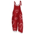 thumbnail image 1 of Fgvctg Womens Valentine's Day Jumpsuit Wide Leg Pant Fashion Overall Love Heart Print Sleeveless Spaghetti Straps Jumpsuit Rompers Bib Overalls Plus Size Sprimg Pants With Pockets Light Purple 3XL, 1 of 5