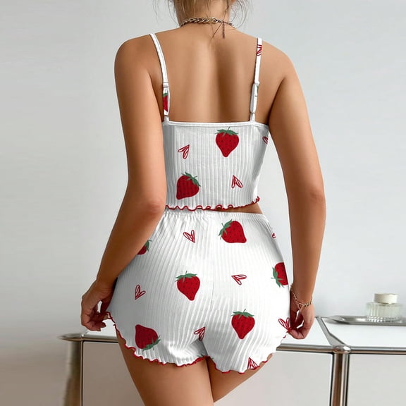 Fgvctg Womens Valentine's Day Pajamas Sets Two Piece Loungewear Pj Sleeveless Romantic Sets Cute Love Heart Graphic Date Night Tank Top And Shorts Cami Pajama Red XL