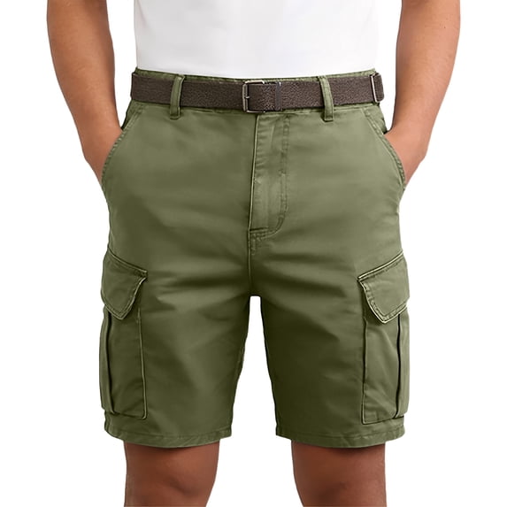 Fgvctg Work Shorts for Men Elastic Waistband Casual Summer Hiking Fishing Cargo Shorts Stretch Waist Waistband Tactical Classic Fit Short Work Lightweight Pants with Pockets,Light Green,4XL