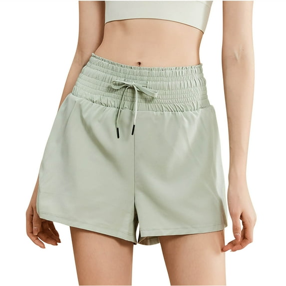 Fheaev Athletic Shorts For Women Sweat Shorts Comfy High Waisted Sporty Short Workout Shorts Women Fake Two Piece Sports Shorts Fitness Running Loose Breathable Quick-drying Yoga Shorts