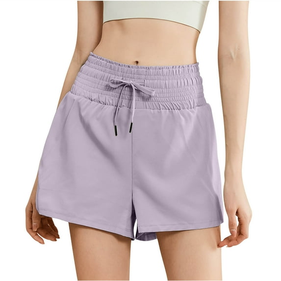 Fheaev Athletic Shorts For Women Sweat Shorts Comfy High Waisted Sporty Short Workout Shorts Women Fake Two Piece Sports Shorts Fitness Running Loose Breathable Quick-drying Yoga Shorts