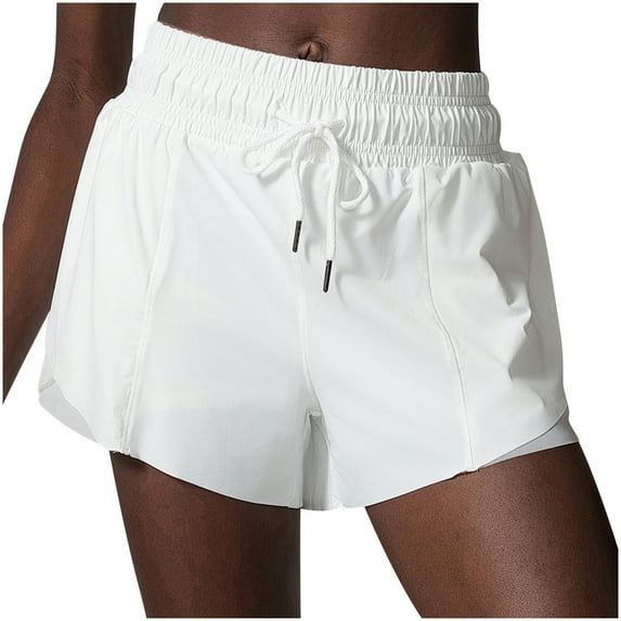 Fheaev Athletic Shorts For Women Sweat Shorts Comfy High Waisted Sporty Short Workout Shorts Women Fake Two Piece Sports Shorts Fitness Running Pants Loose Breathable Yoga Shorts