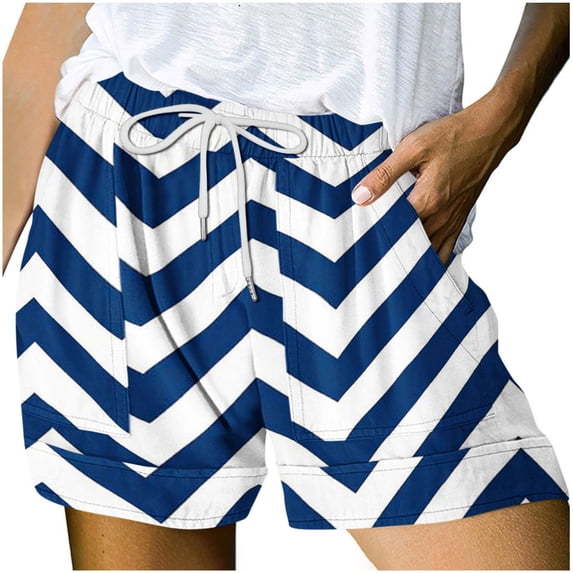 Fheaev Athletic Shorts For Women Sweat Shorts Comfy Summer Shorts High Waisted Running Shorts Sporty Short Workout Shorts Women's Summer Printed Multi Pocket Lace Up Shorts Pants
