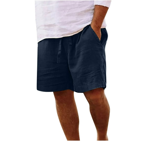 Fheaev Cargo Shorts For Men Cotton Drawstring Stretch Short With Pockets Men Solid Pocket Elastic Waist Straight Half Shorts Pants Sport Pants