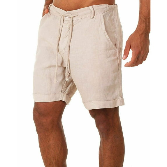 Fheaev Cargo Shorts For Men Cotton Drawstring Stretch Short With Pockets Men's Cotton And Shorts Lanyard Pants Capris Shorts Pants