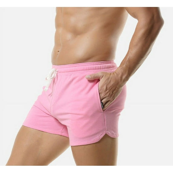 Fheaev Cargo Shorts For Men Drawstring With PocketsMen WIth Pocket Cotton Sports Elastic Mid-waist Lace-up Shorts