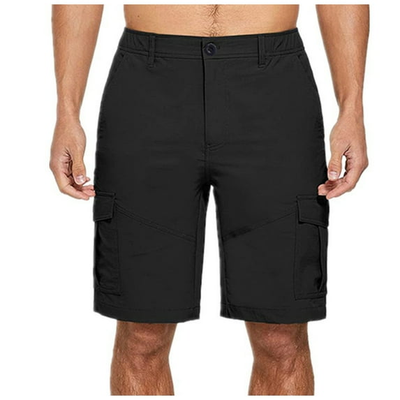 Fheaev Cargo Shorts For Men Fashion Men's Pocket Zipper Buttons Solid Leisure Time Tooling Short Pants