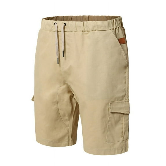 Fheaev Cargo Shorts For Men Fashion Mens Solid Pocket High Waist Loose Bandage Pants Knee Lenght
