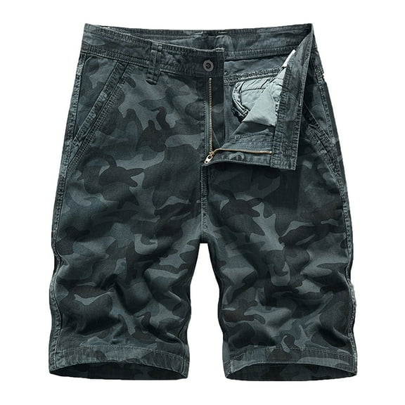 Fheaev Cargo Shorts For Men Men's Camouflage Workwear Shorts Fit Multi Pocket Zipper Straight Leg Five Piece Pants Shorts