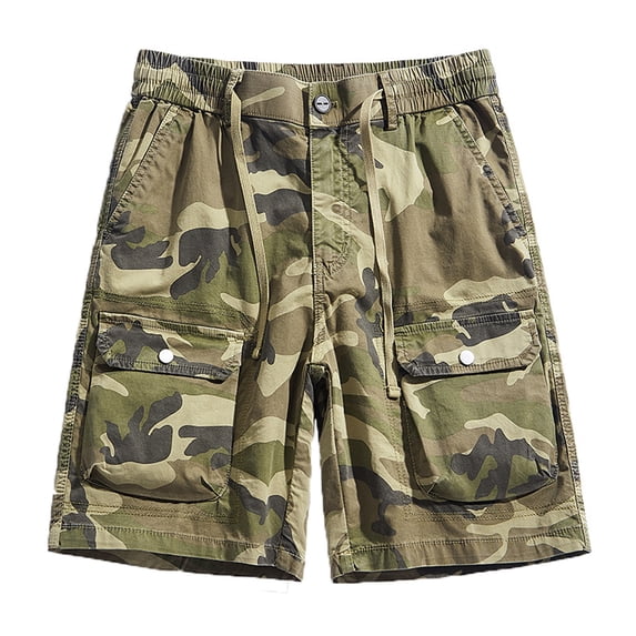 Fheaev Cargo Shorts For Men Men's Camouflage Workwear Shorts,, Multiple Pockets Zipper Straight Leg Five Piece Pants able Shorts