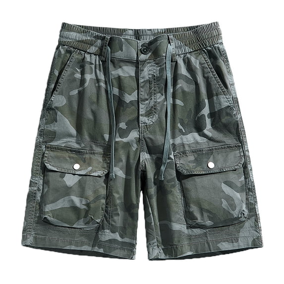 Fheaev Cargo Shorts For Men Men's Camouflage Workwear Shorts,, Multiple Pockets Zipper Straight Leg Five Piece Pants able Shorts