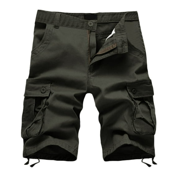 Fheaev Cargo Shorts For Men Men's Plus Size Cargo Shorts Multi-Pockets Relaxed Summer Beach Shorts Pants