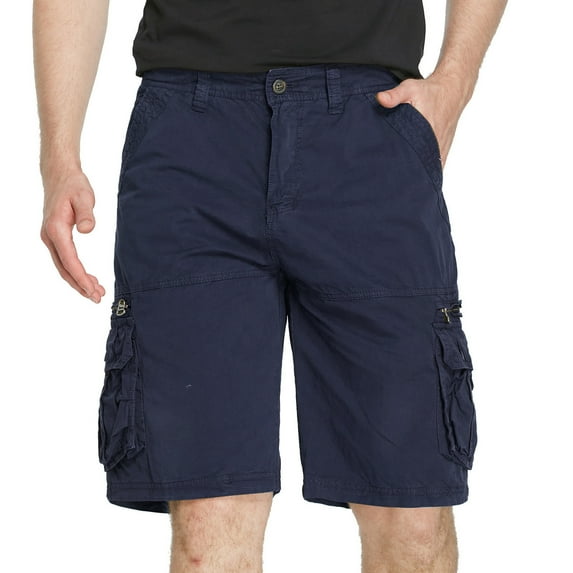 Fheaev Cargo Shorts For Men Men's Workwear Shorts Slim Multi Pocket Zipper Straight Leg Five Piece Pants Shorts